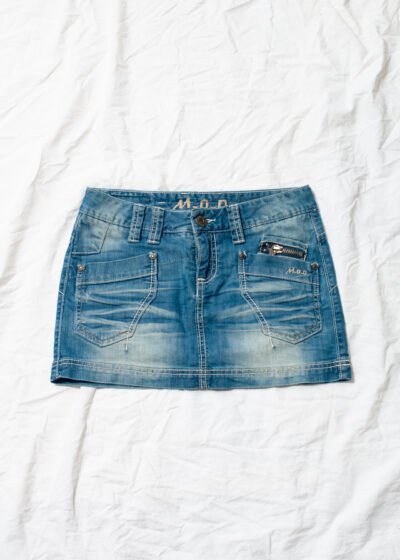 Vintage Y2K Denim Mini Skirt in Blue