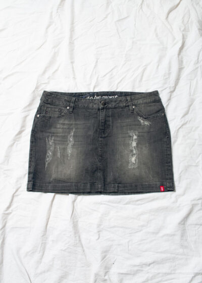 Vintage Y2K Denim Micro Skirt in Grey