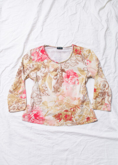 Vintage Y2K Baroque Top in Beige