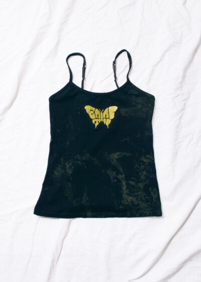 Reworked Vintage Y2K Butterfly Top in Gold and Black