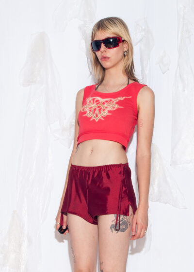 Vintage Y2K Tattoo Heart Top in Pink