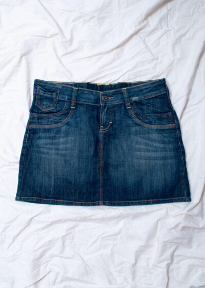 Vintage Y2K Mini Skirt in Blue Denim