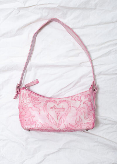 Reworked Vintage Y2K Leather Anarchy Bag in Pink