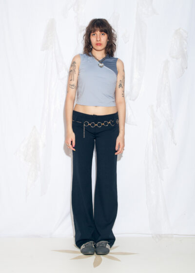 Vintage Y2K Low Rise Flare Trousers in Black