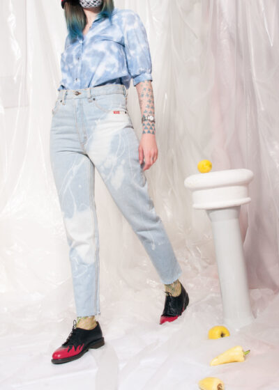 Vintage Diesel jeans 80s reworked bleached slim denim pants
