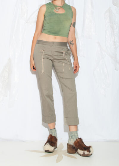 Vintage Y2K Sinéquanone Capri Pants in Beige Cotton