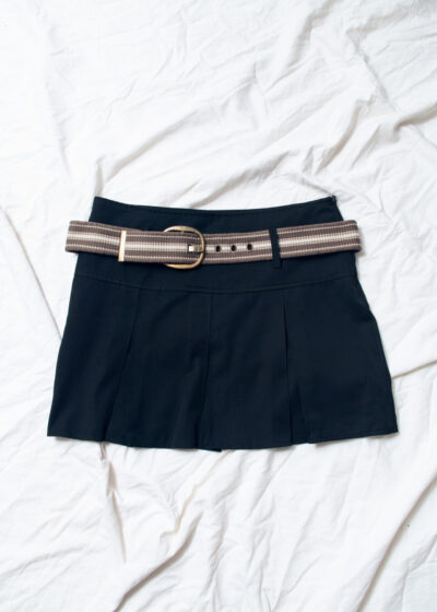 Vintage Y2K Pleated Micro Skirt in Black