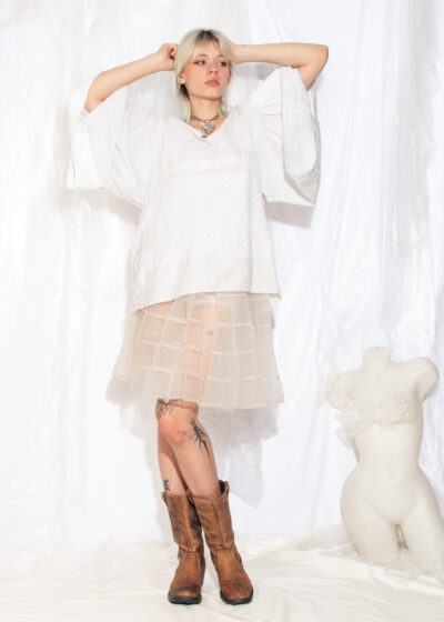 Vintage 30s Antique Peasant Blouse in White Cottagecore