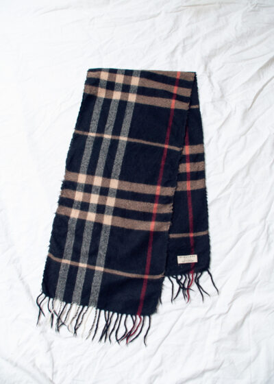 Vintage Y2K Burberry Plaid Scarf in Black