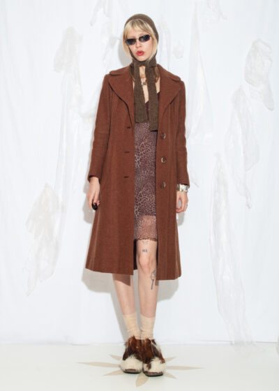 Vintage 70s Wool Winter Coat in Brown