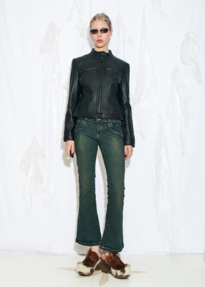 Vintage Y2K Flares Jeans in Overdyed Green