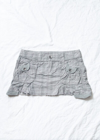 Reworked Vintage Y2K Micro Skirt in Grey Check