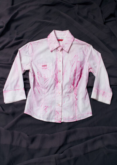 Reworked Vintage Y2K Shirt in White and Pink