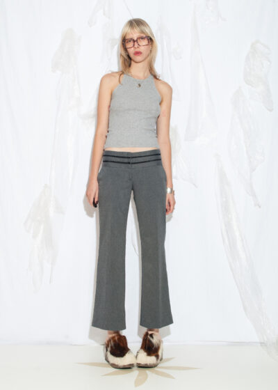 Vintage Y2K Flare Office Trousers in Grey