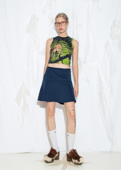 Vintage Y2K Ralph Lauren Neoprene Skirt in Blue