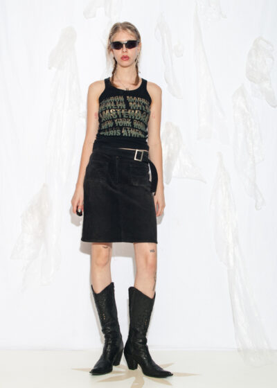 Vintage Y2K Louis London Mini Skirt in Black