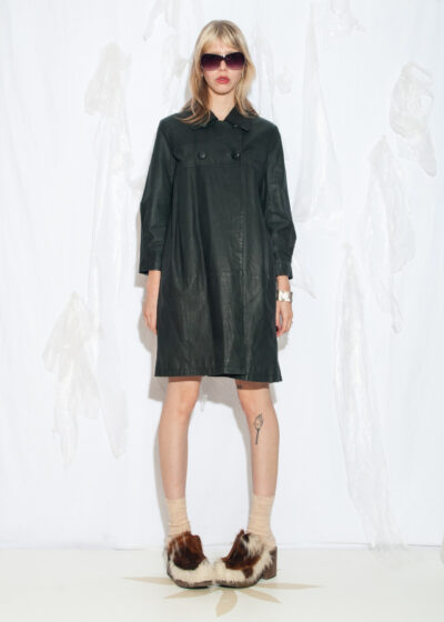 Vintage Y2K Sinéquanone Leather Coat in Black