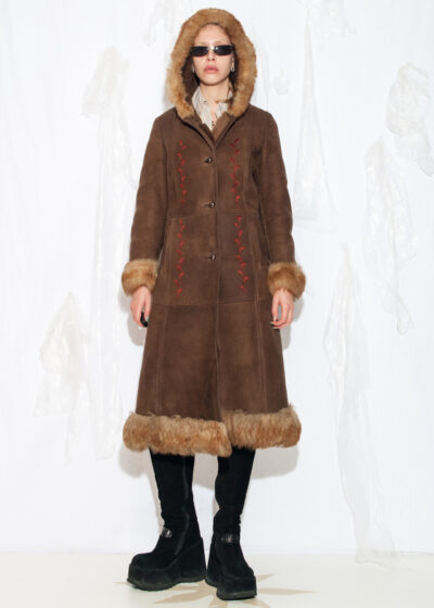 Vintage 70s Penny Lane Shearling Coat in Brown