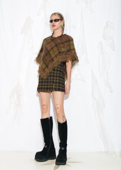 Vintage 80s Wool Mohair Poncho by Andrew Stewart