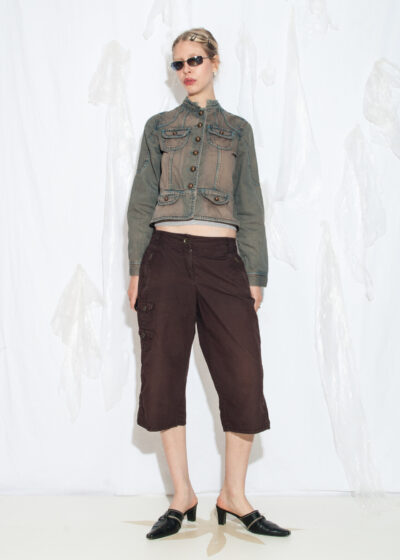 Vintage Y2K Brown Cargo Capir Pants