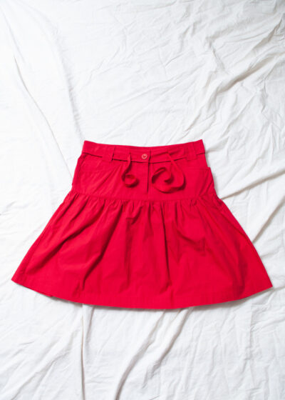 Vintage Y2K Whimsi Twee Red Midi Skirt