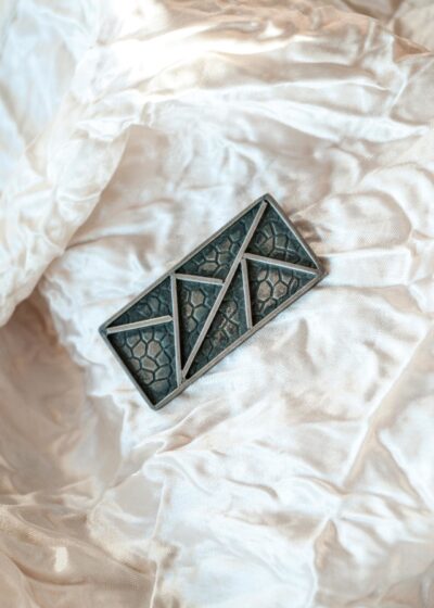 Vintage Brooch 30s Silver Plated Art Deco Geometry Pin