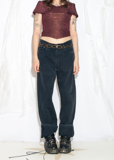 Vintage 90s Hugo Boss Baggy Jeans in Black