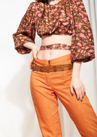 Vintage Leather Belt 90s Brown Accessory