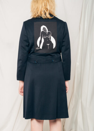 Reworked Trench Coat 70s Vintage Feminist Patch Jacket