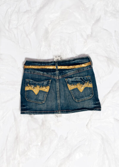Vintage Y2K Denim Micro Skirt in Blue