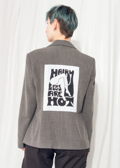 Reworked Vintage Blazer 90s Feminist Embroidery Jacket