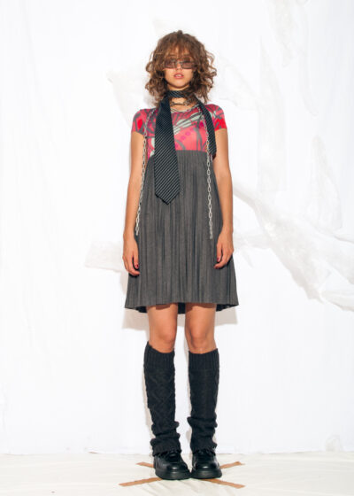 Vintage Y2K Custo Barcelona Dress in Red and Grey