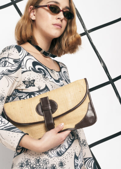 Straw clutch - 70s vintage woven purse