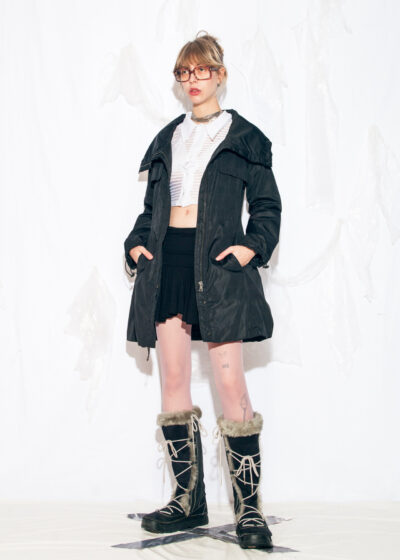 Vintage Y2K Techwear Coat in Black