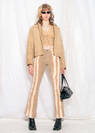 Vintage Shearling Jacket Y2K Real Leather Faux Fur Coat