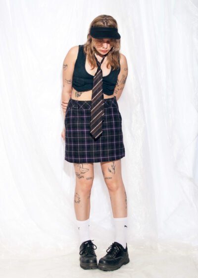 Vintage Skirt Y2K Preppy Mini in Purple Plaid
