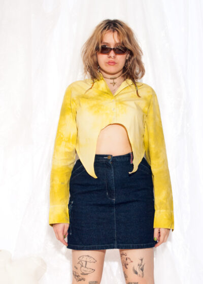 Vintage Cargo Skirt Y2K Gorpcore Denim Mini in Blue