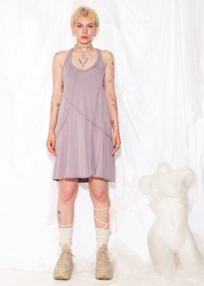 Vintage Slip Dress Y2K Balletcore Mini in Pastel Purple