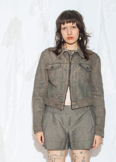 Reworked Vintage Y2K Levi's Denim Jacket in Mud Wash Brown