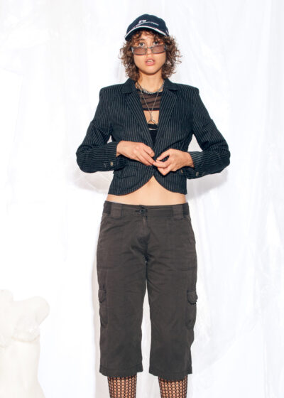 Vintage Y2K Cargo Capri Pants in Gorpcore Grey