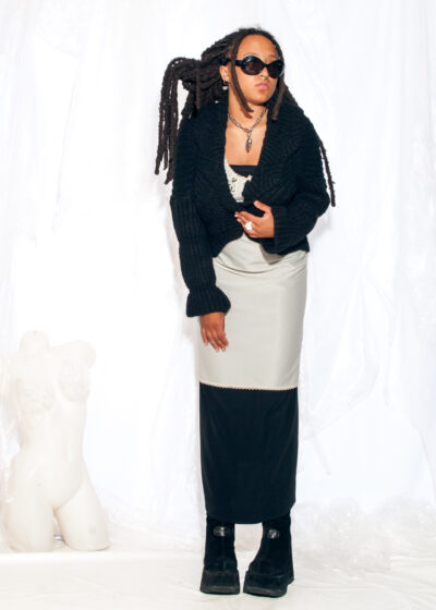 Vintage Y2K Cardigan in Black Knitted