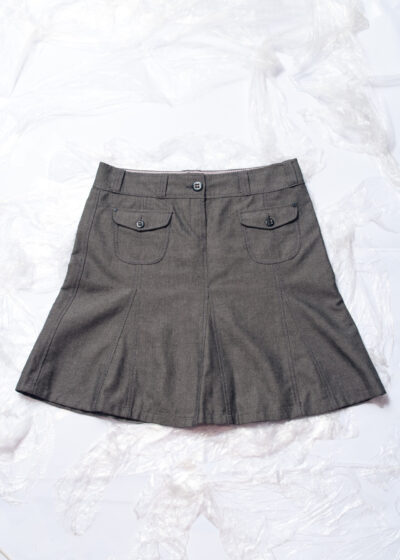 Vintage Y2K Office Siren Midi Skirt in Grey
