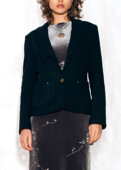 Vintage Y2K Wool Blazer in Black Dark Academia