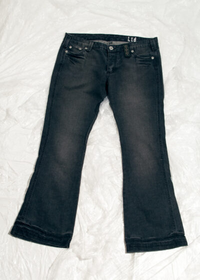Vintage Y2K Studded Flared Bootcut Jeans in Grey