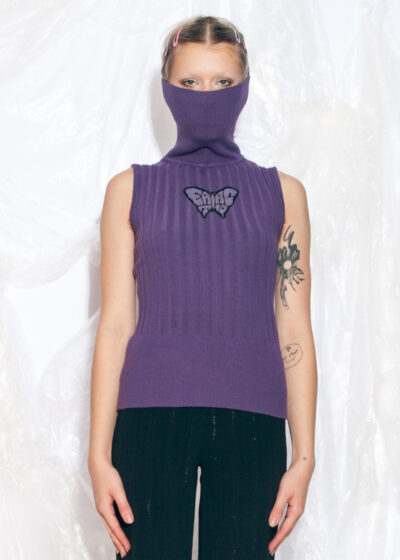 Vintage Y2K Reworked Purple Top with Eat Acid Butterfly