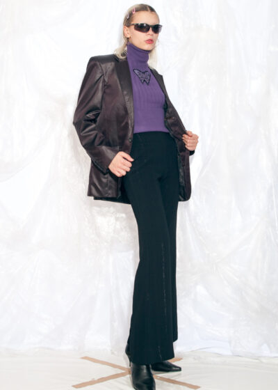 Vintage Y2K Oversized Blazer in Purple Brown