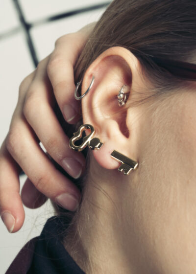 Key ear cuff - 90s vintage deadstock earring