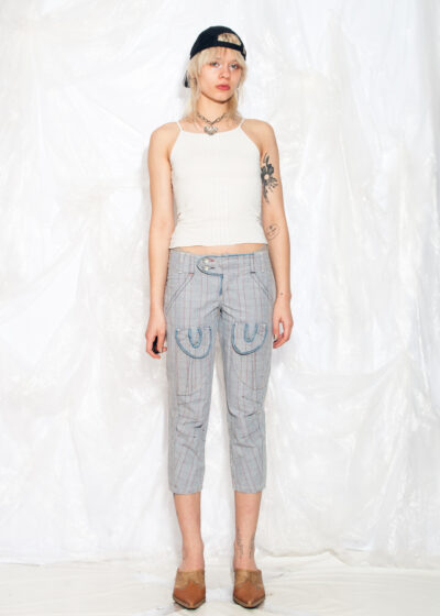 Vintage Y2K Miss Sixty Capri Pants in Blue Plaid