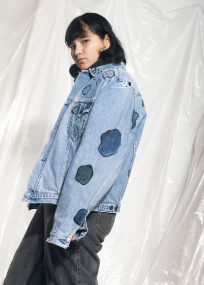 Vintage Levi's Denim Jacket 80s Reworked Hand-painted Cloud