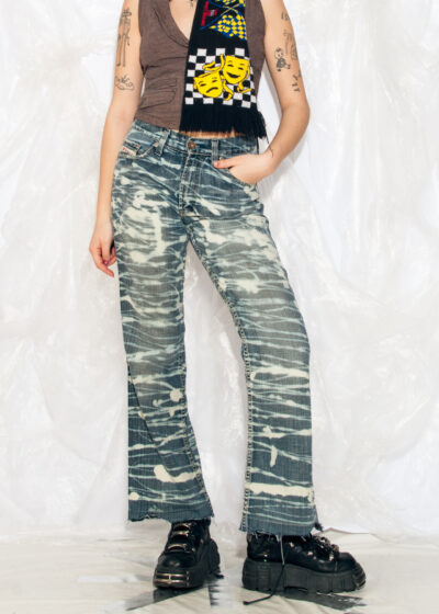 Vintage Y2K Reworked Jeans in Blue Bleached